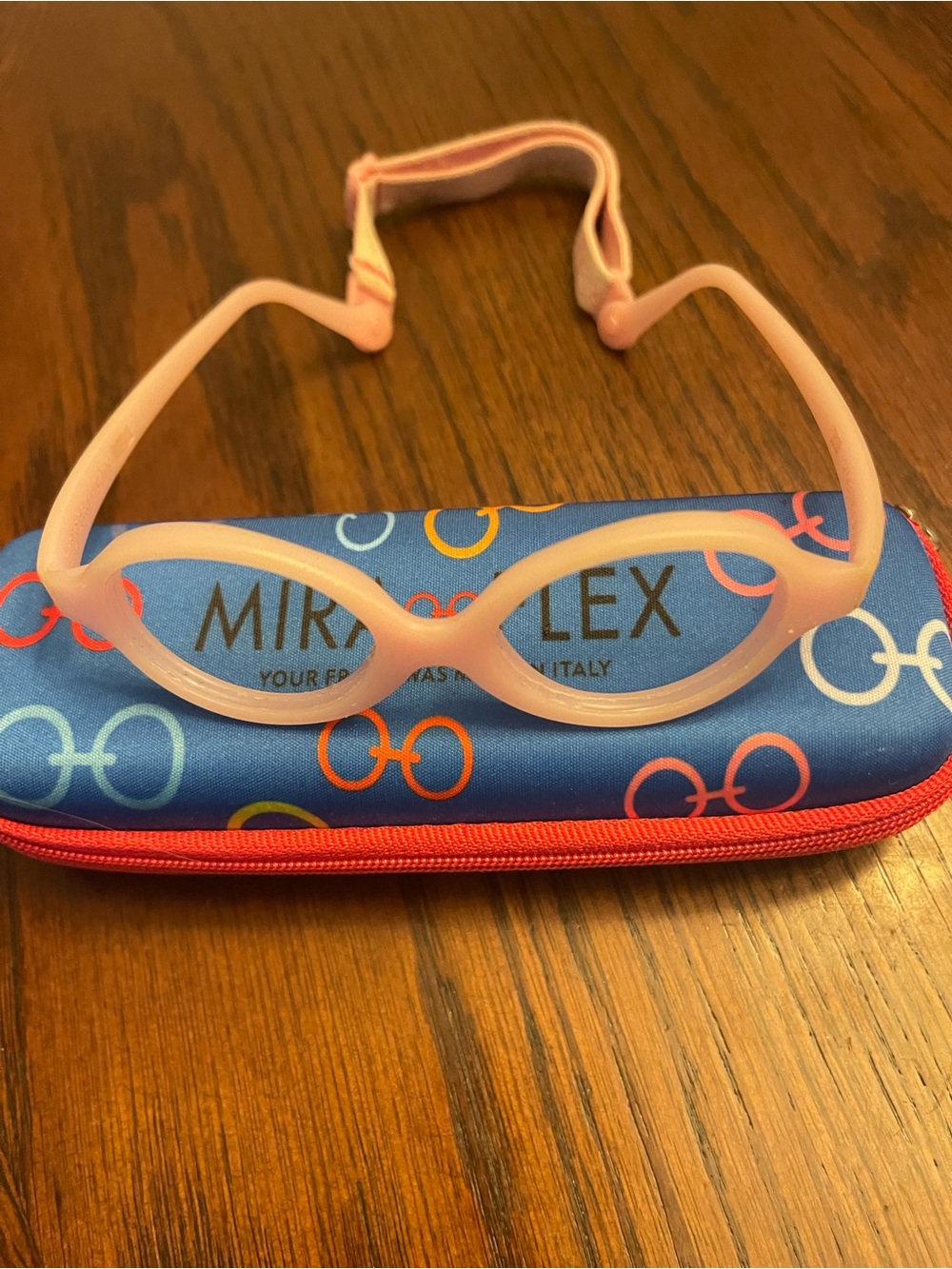 Miraflex Pink Flexible Glasses with Adjustable Strap